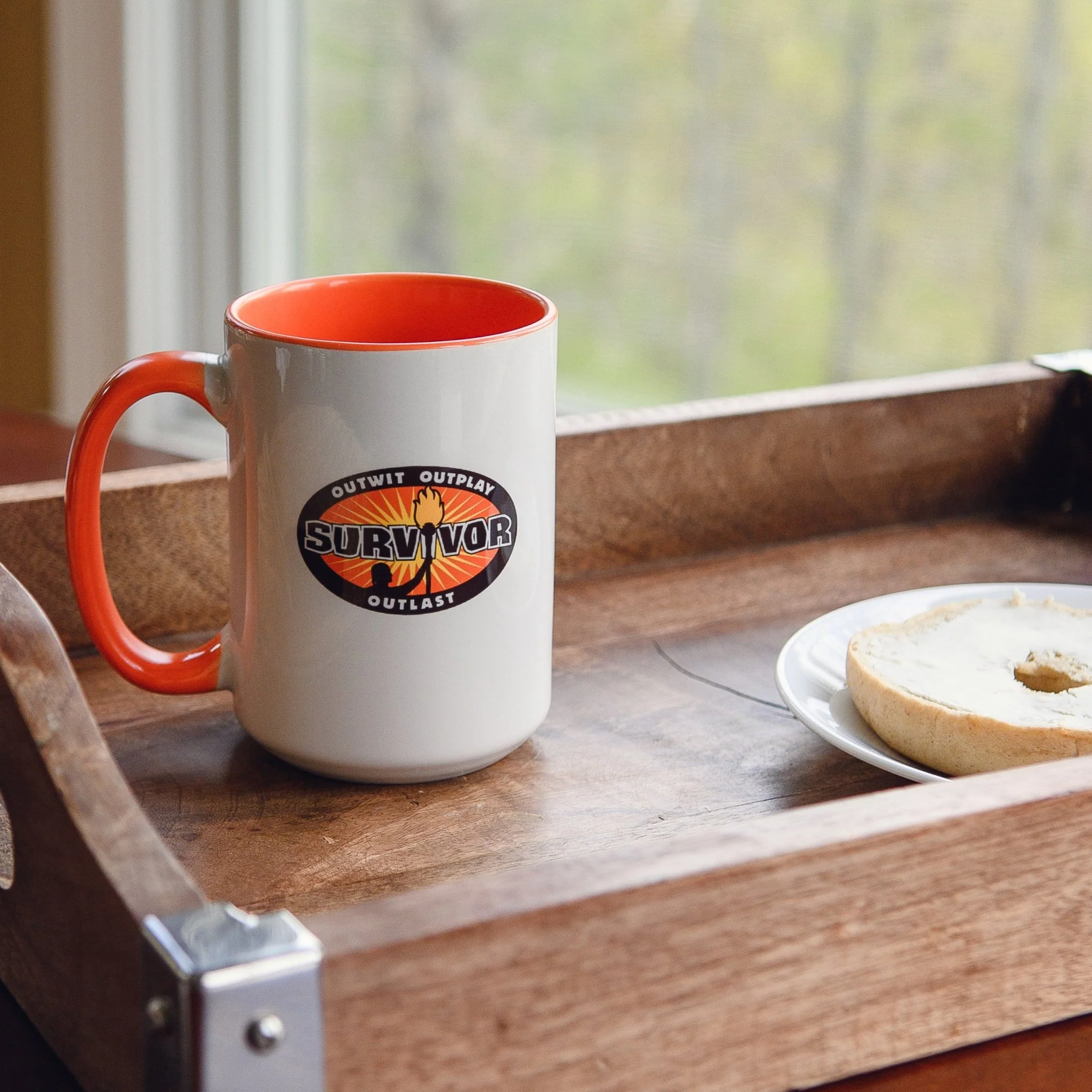Survivor Outwit, Outplay, Outlast Logo Two-Tone White Mug - Image 3