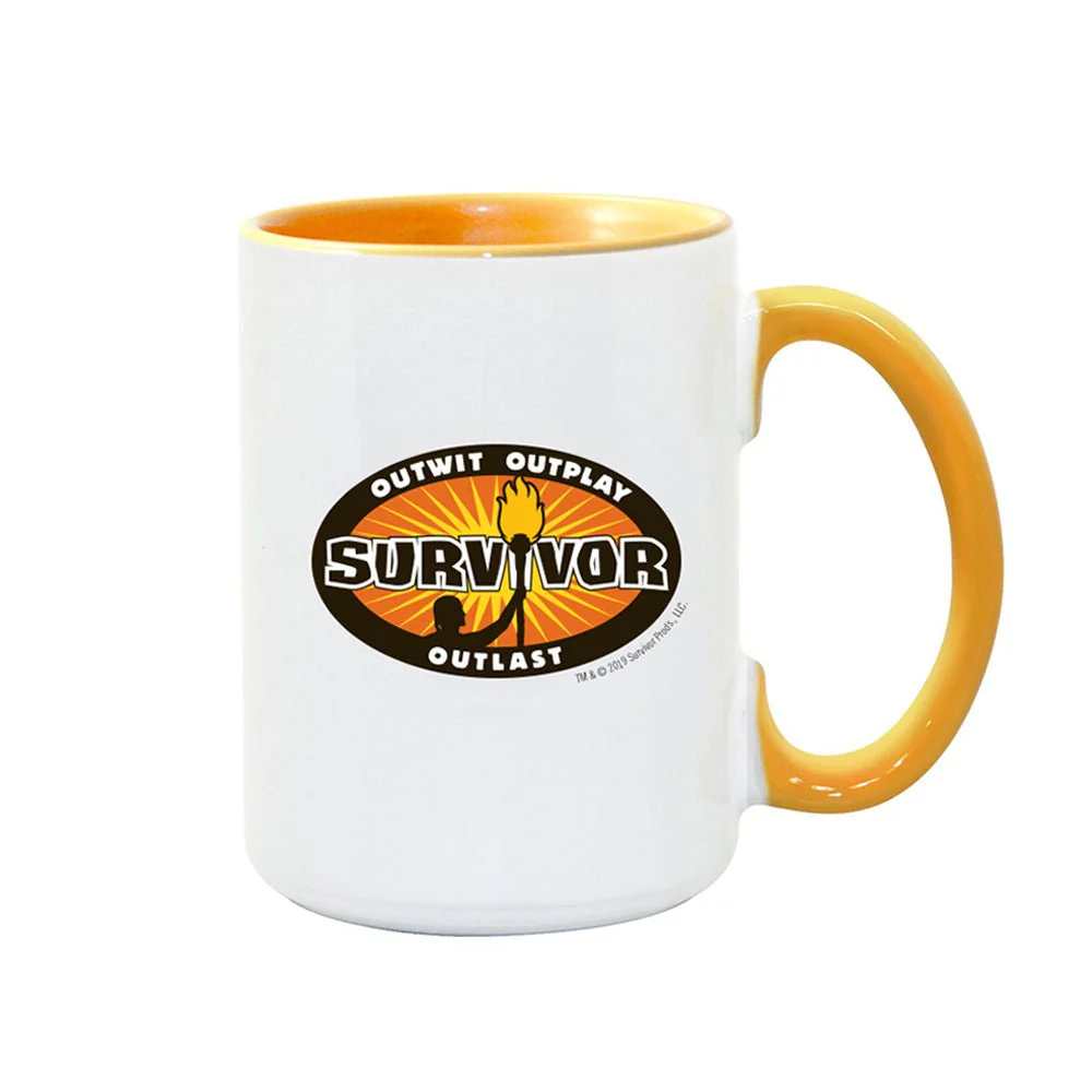 Survivor Outwit, Outplay, Outlast Logo Two-Tone White Mug - Image 4