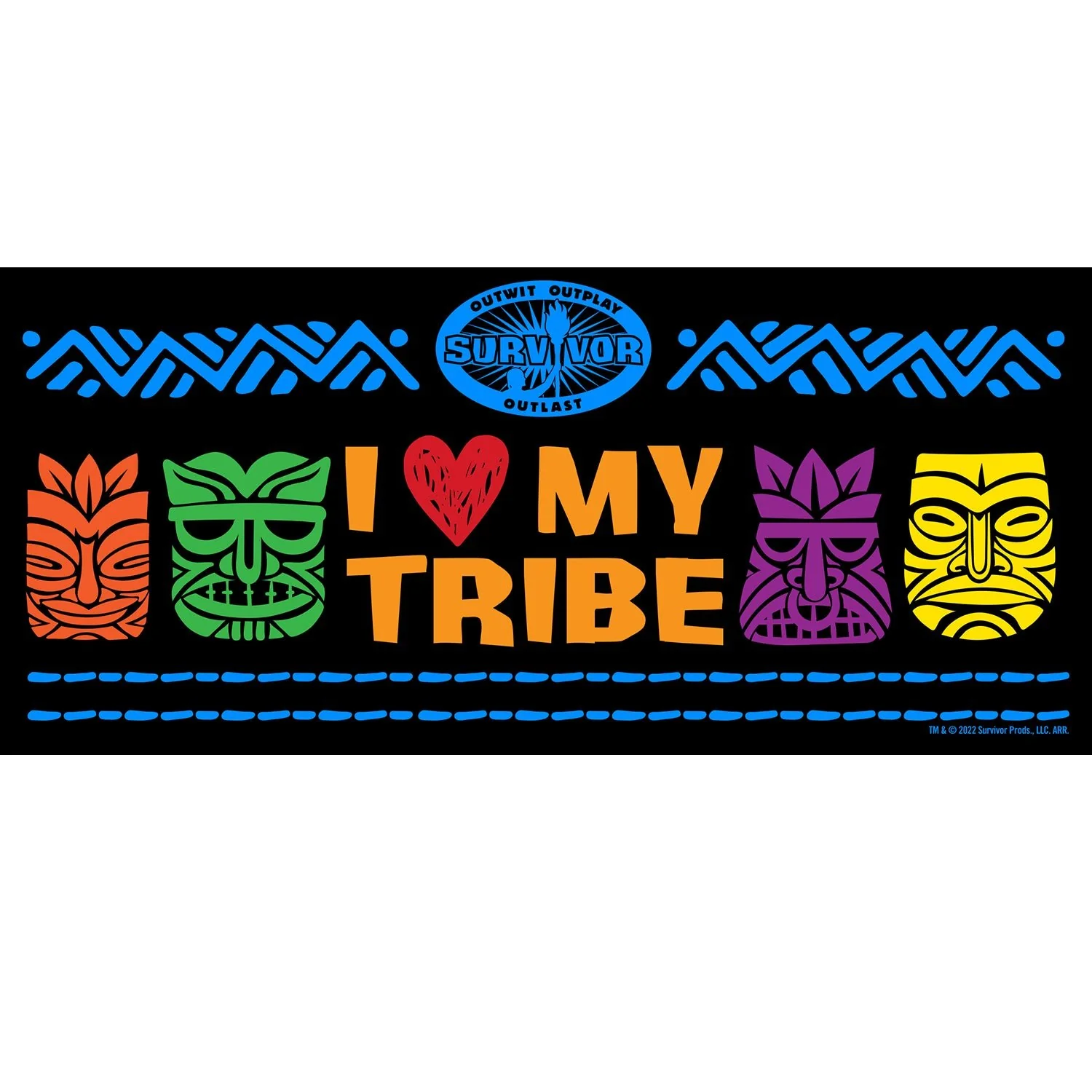 Survivor I Love My Tribe Black Mug - Image 3