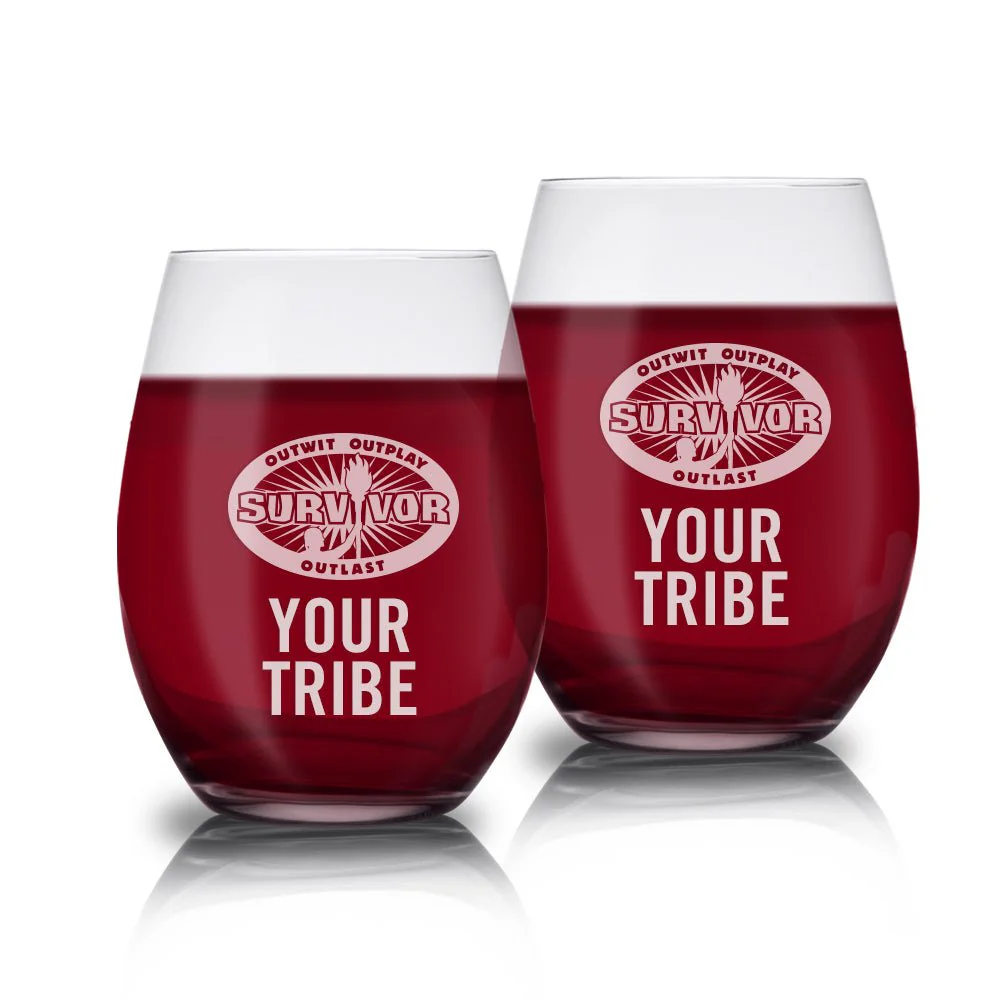 Survivor Outwit, Outplay, Outlast Personalized Stemless Wine Glass - Set of 2 - Image 2