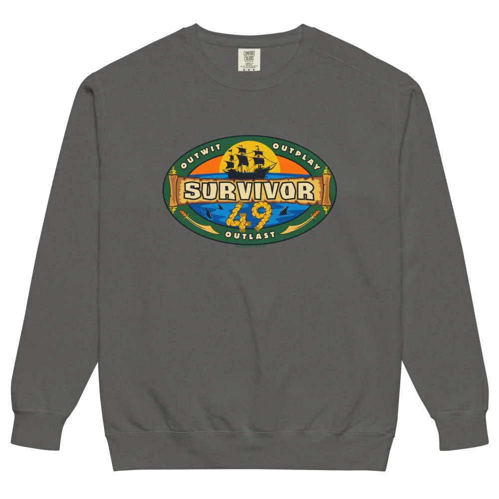Survivor Season 49 Logo Comfort Colors Unisex Crewneck Sweatshirt - Image 5