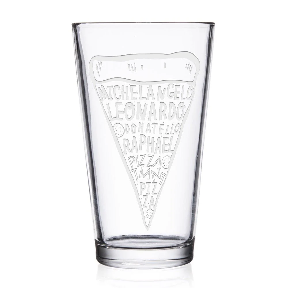 Teenage Mutant Ninja Turtles Pizza Laser Engraved Pint Glass
