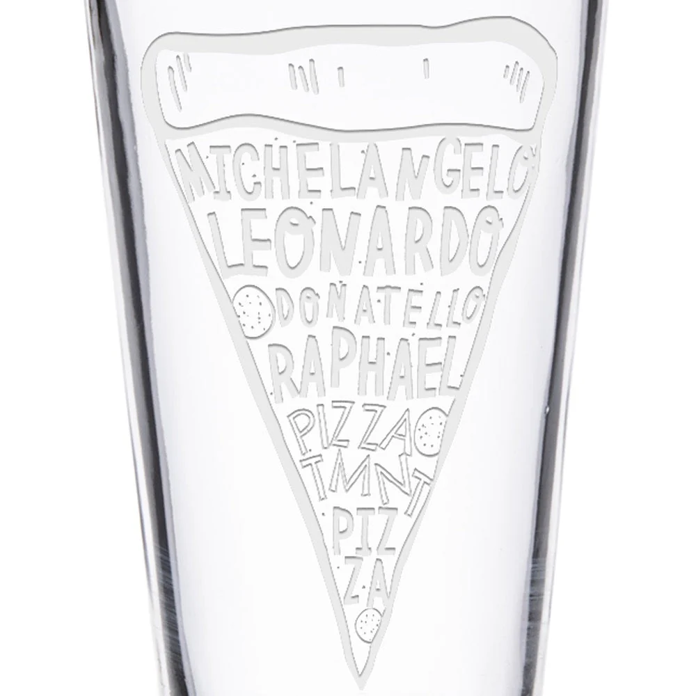 Teenage Mutant Ninja Turtles Pizza Laser Engraved Pint Glass - Image 2