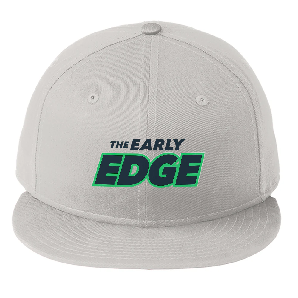 The Early Edge Podcast Logo Embroidered Flat Bill Hat - Image 3