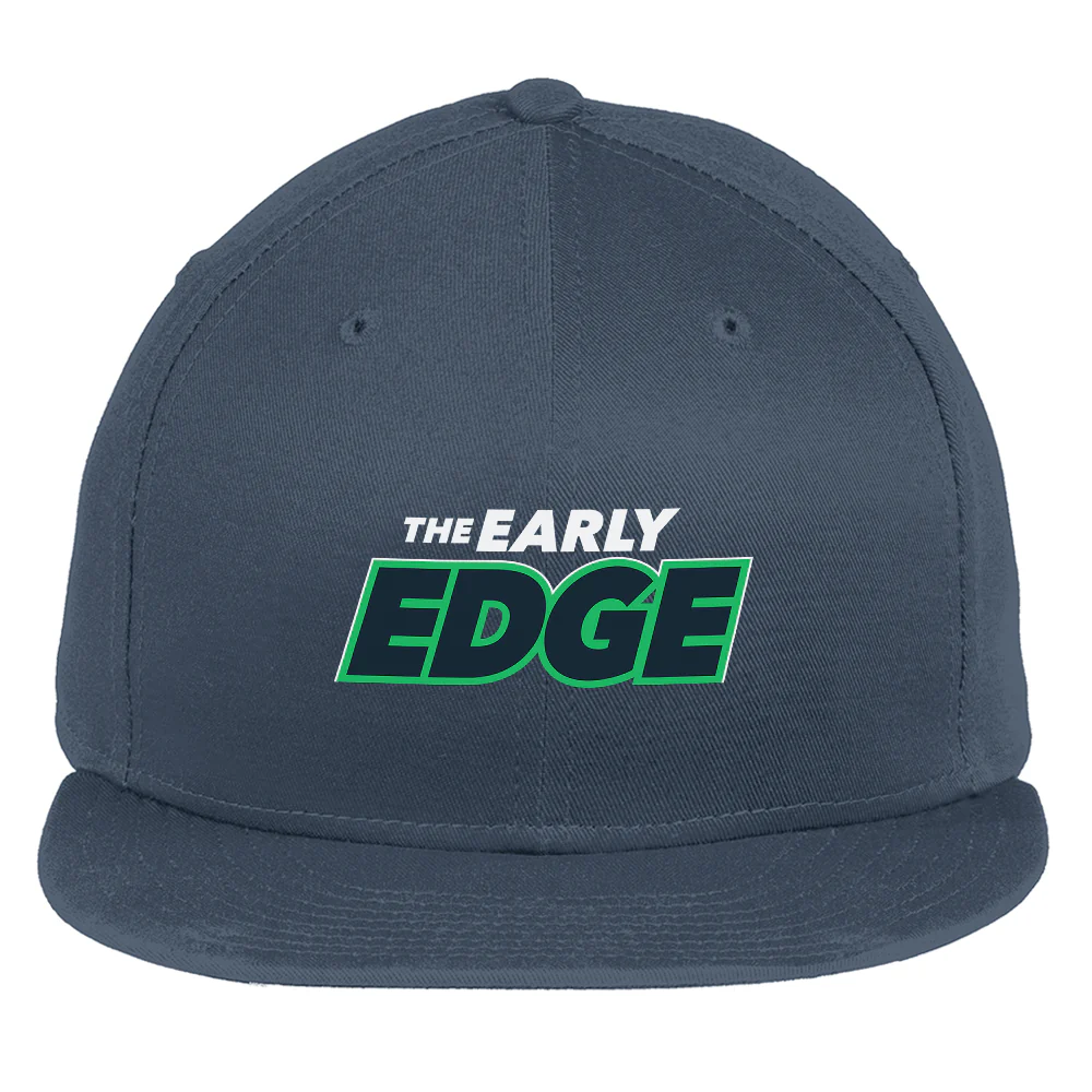 The Early Edge Podcast Logo Embroidered Flat Bill Hat - Image 4