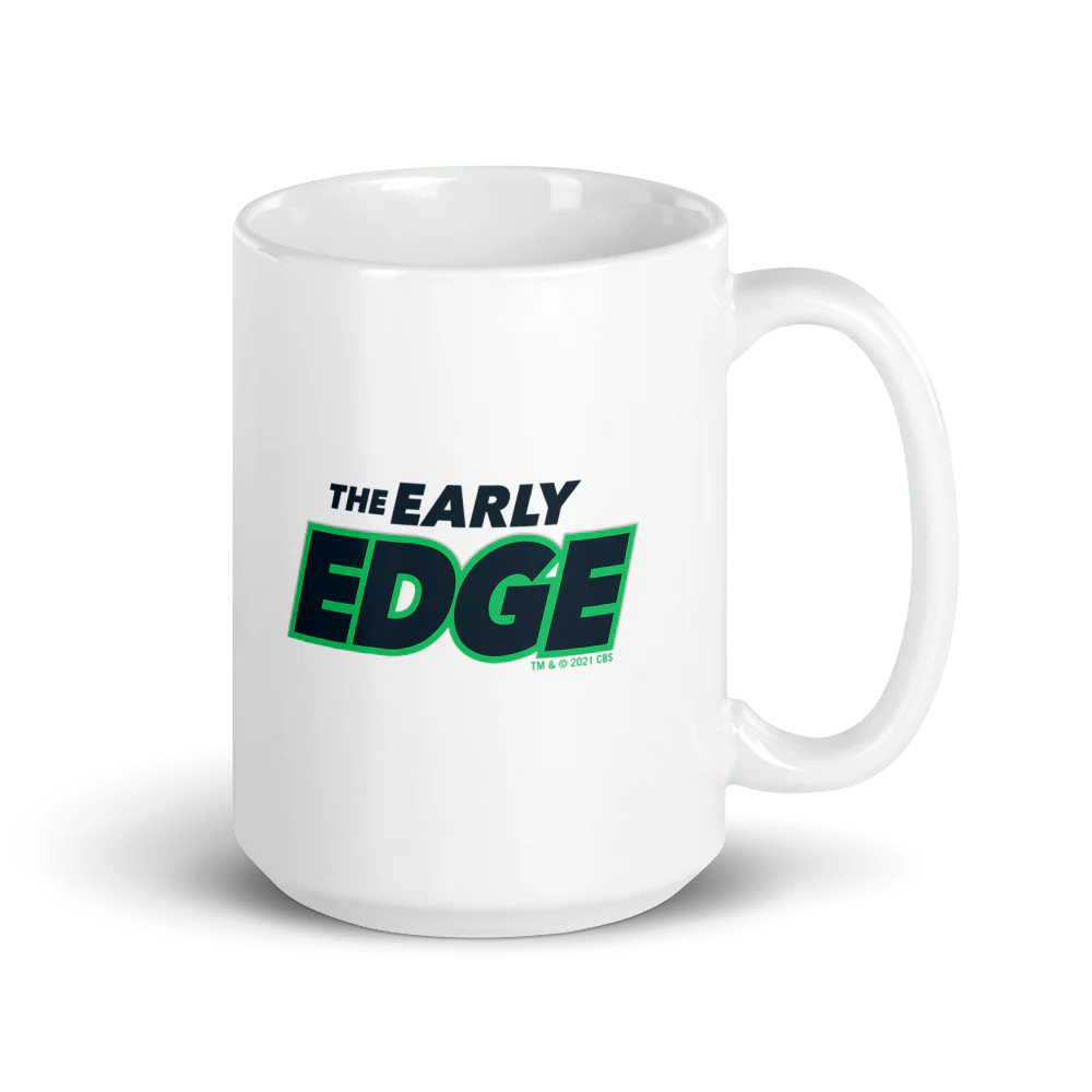 The Early Edge Podcast Logo White Mug - Image 4