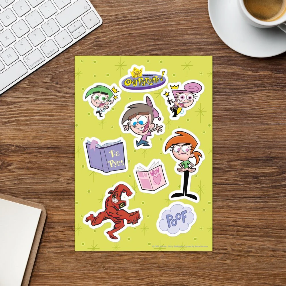 The Fairly OddParents Characters Kiss Cut Sticker Sheet - Image 3