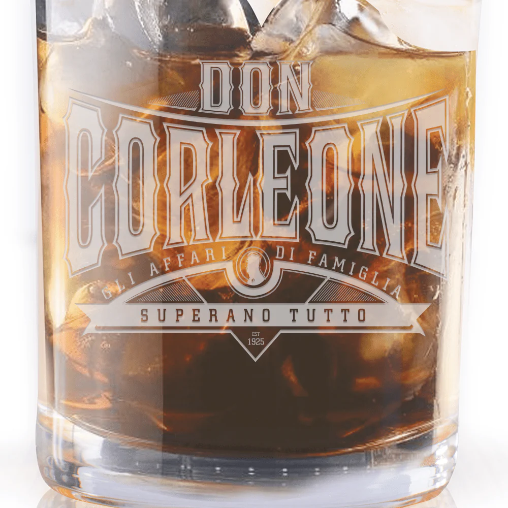 The Godfather Don Corleone Laser Engraved Rocks Glass - Image 3