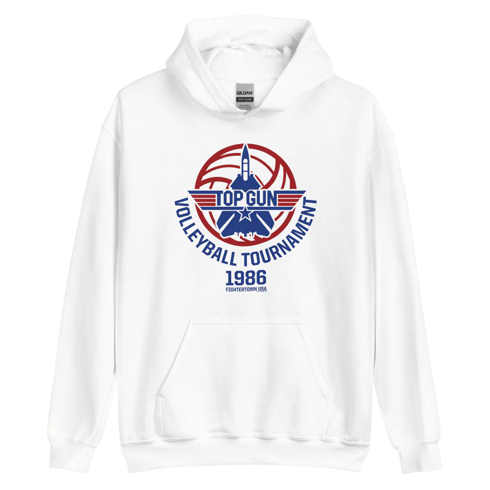 Top Gun Fighter Town USA 1986 Volleyball Tournament Hooded Sweatshirt