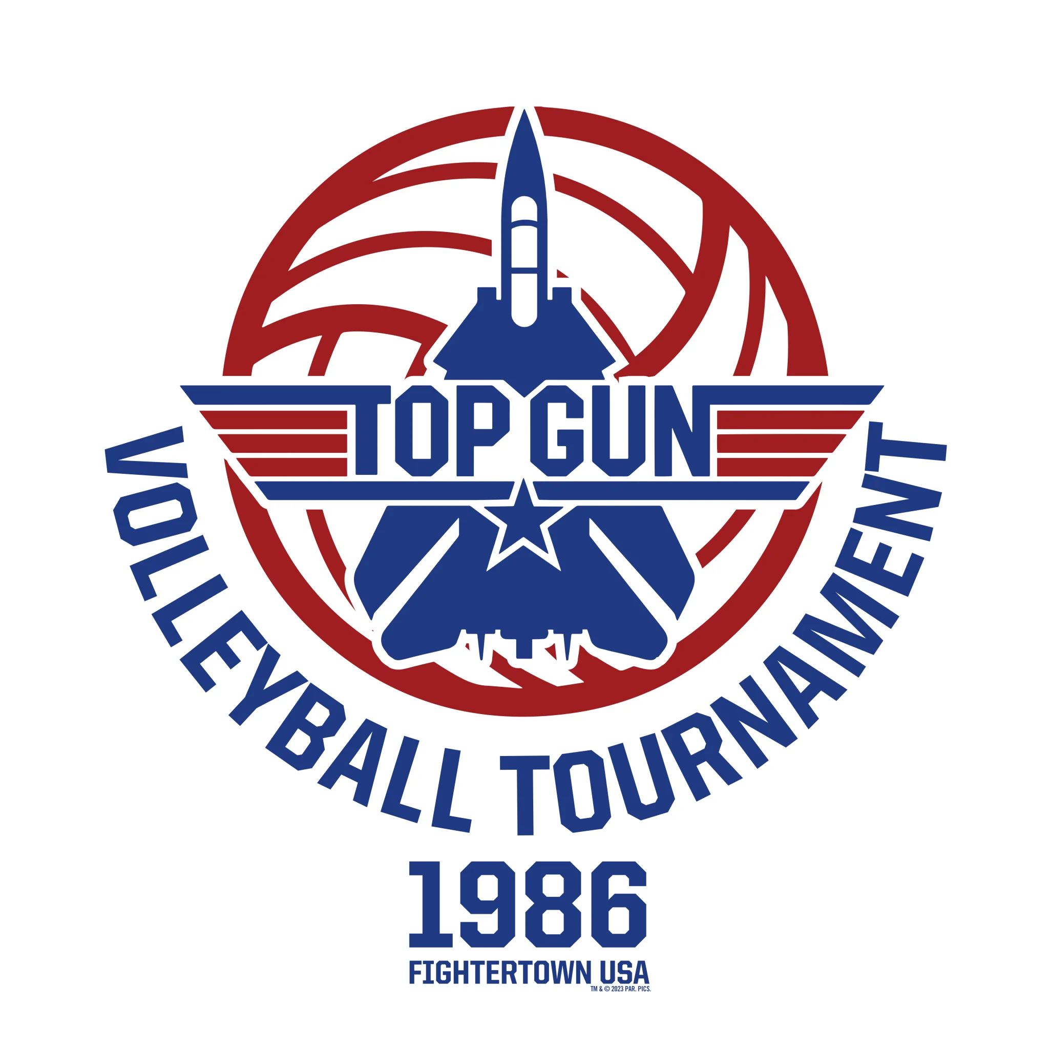 Top Gun Fighter Town USA 1986 Volleyball Tournament Hooded Sweatshirt - Image 2