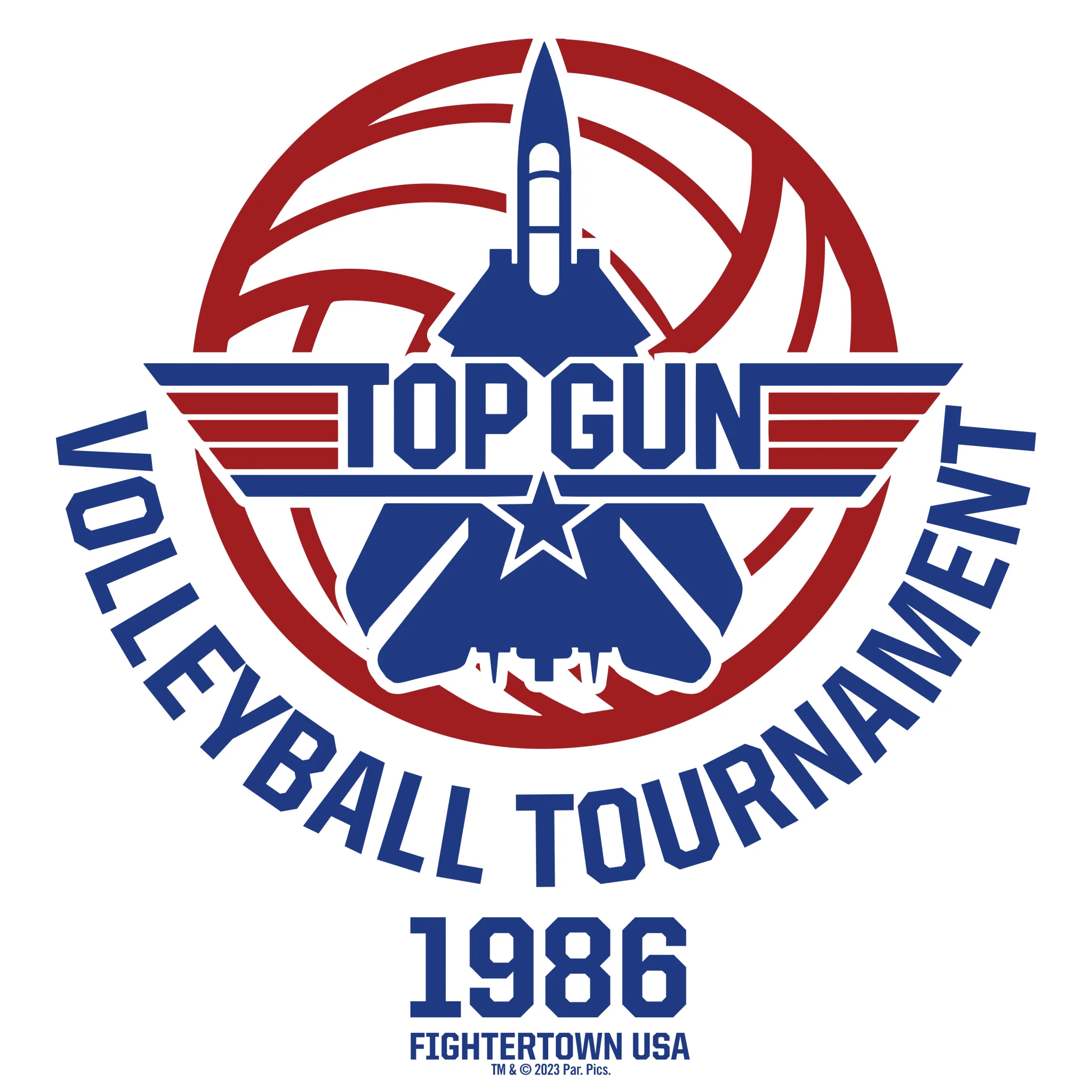 Top Gun Fighter Town USA 1986 Volleyball Tournament Unisex Tank Top - Image 3