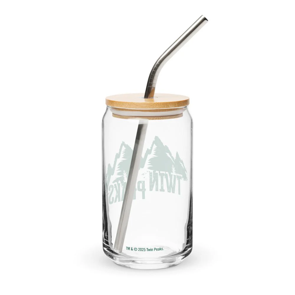 Twin Peaks Mountain View Can-Shaped Glass with Lid and Straw - Image 2