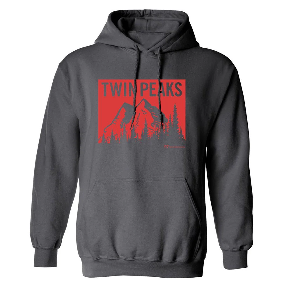 Twin Peaks Red Mountain Range Fleece Hooded Sweatshirt - Image 2