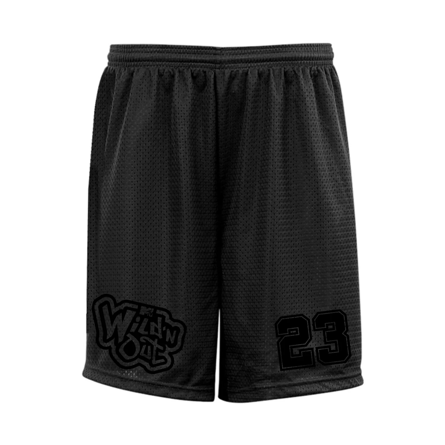 Wild 'N Out Black on Black Logo Mesh Shorts