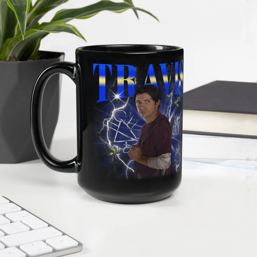 Yellowjackets Travis Heartthrob Black Glossy Mug - Image 6