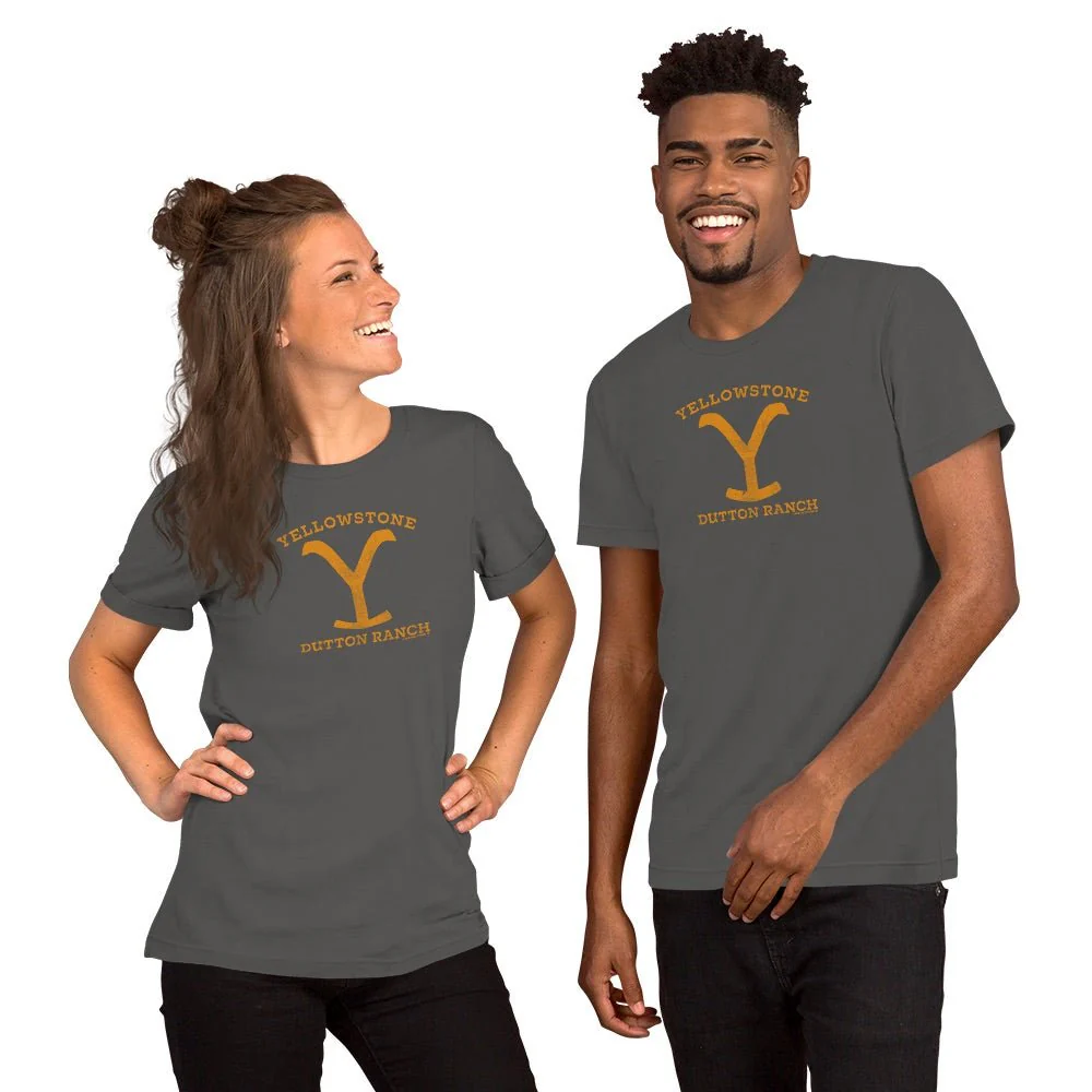 Yellowstone Dutton Ranch Distressed Logo Adult Short Sleeve T-Shirt - Image 9