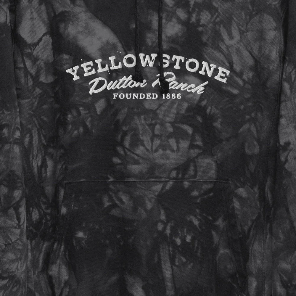 Yellowstone Dutton Ranch Logo Unisex Champion Tie Dye Hoodie - Image 2