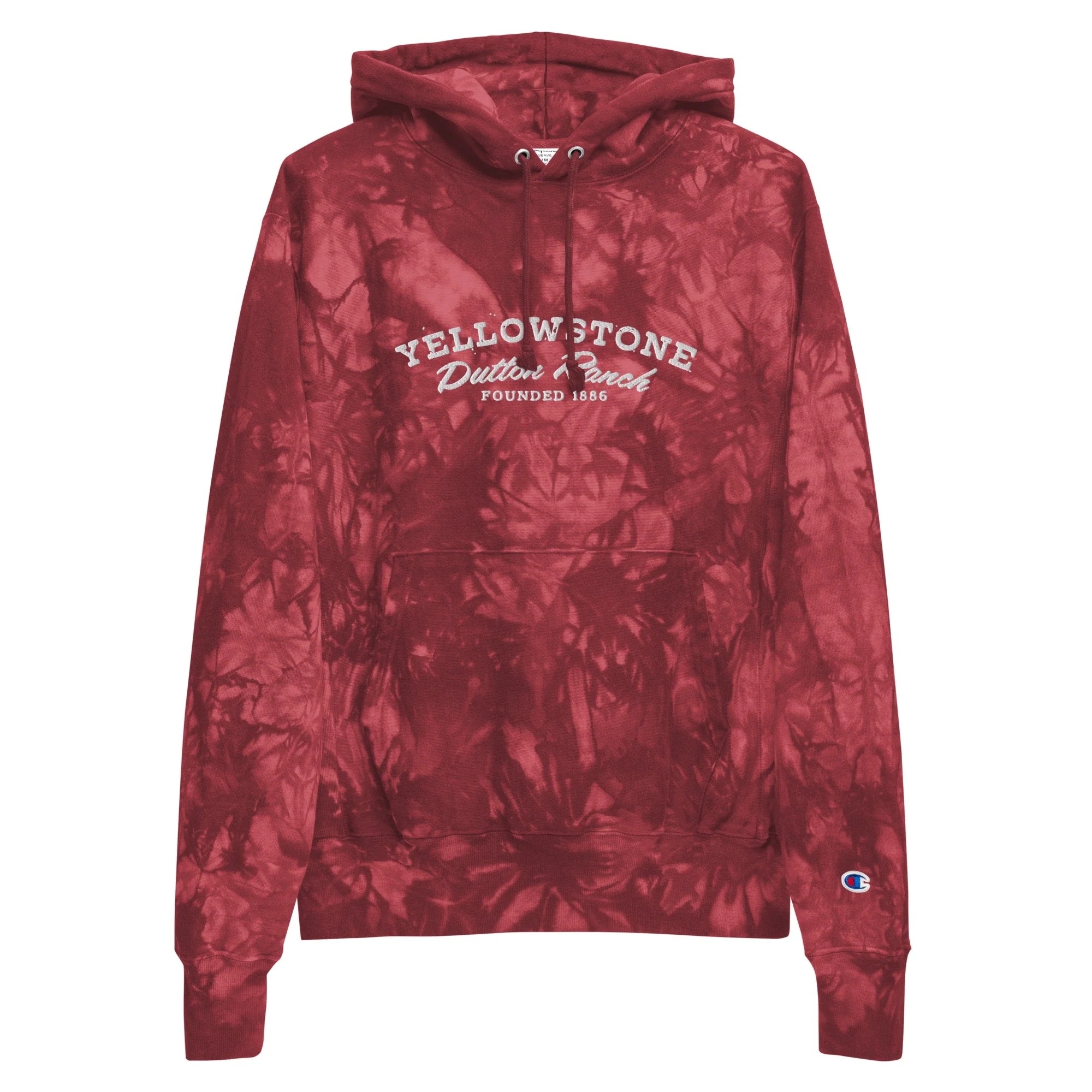 Yellowstone Dutton Ranch Logo Unisex Champion Tie Dye Hoodie - Image 5