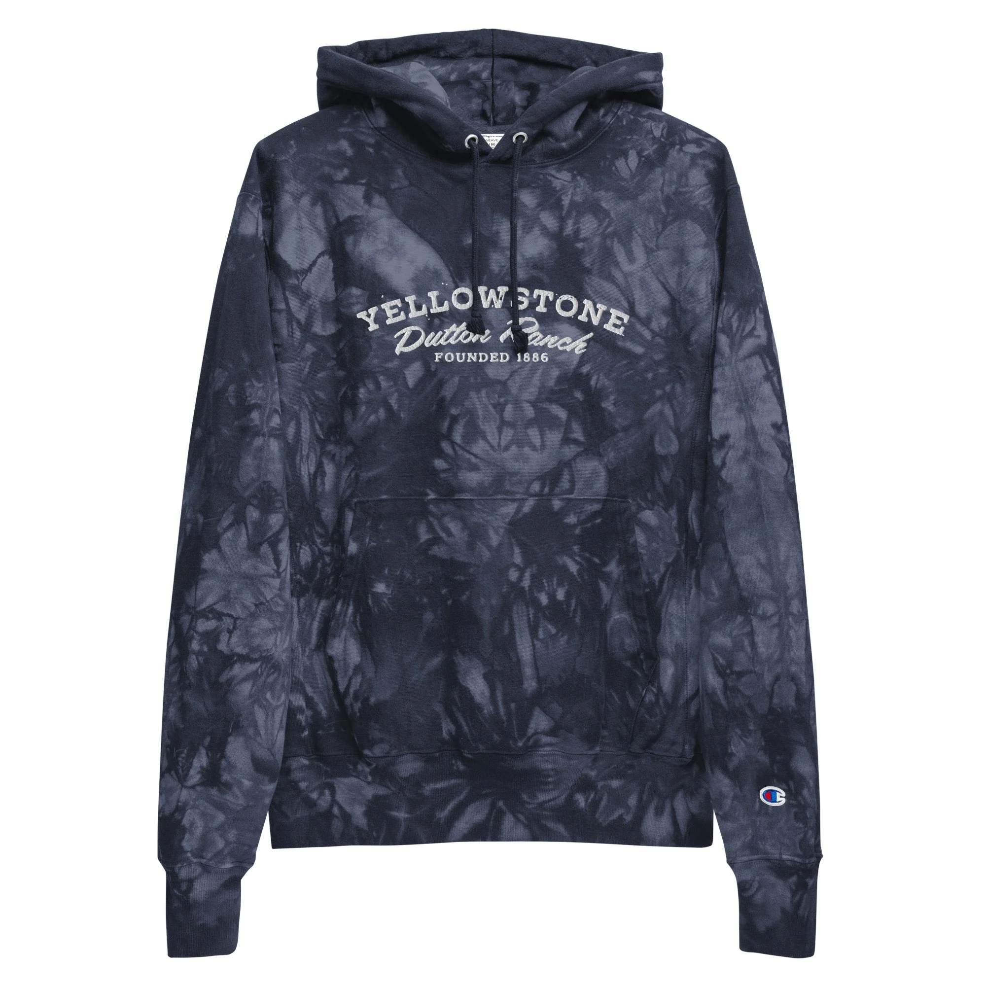 Yellowstone Dutton Ranch Logo Unisex Champion Tie Dye Hoodie - Image 6