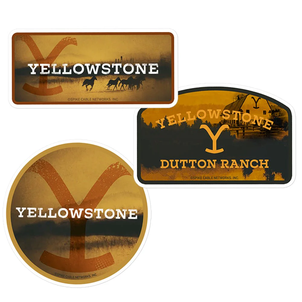 Yellowstone Logo Scenery Sticker Assorted Pack of 3