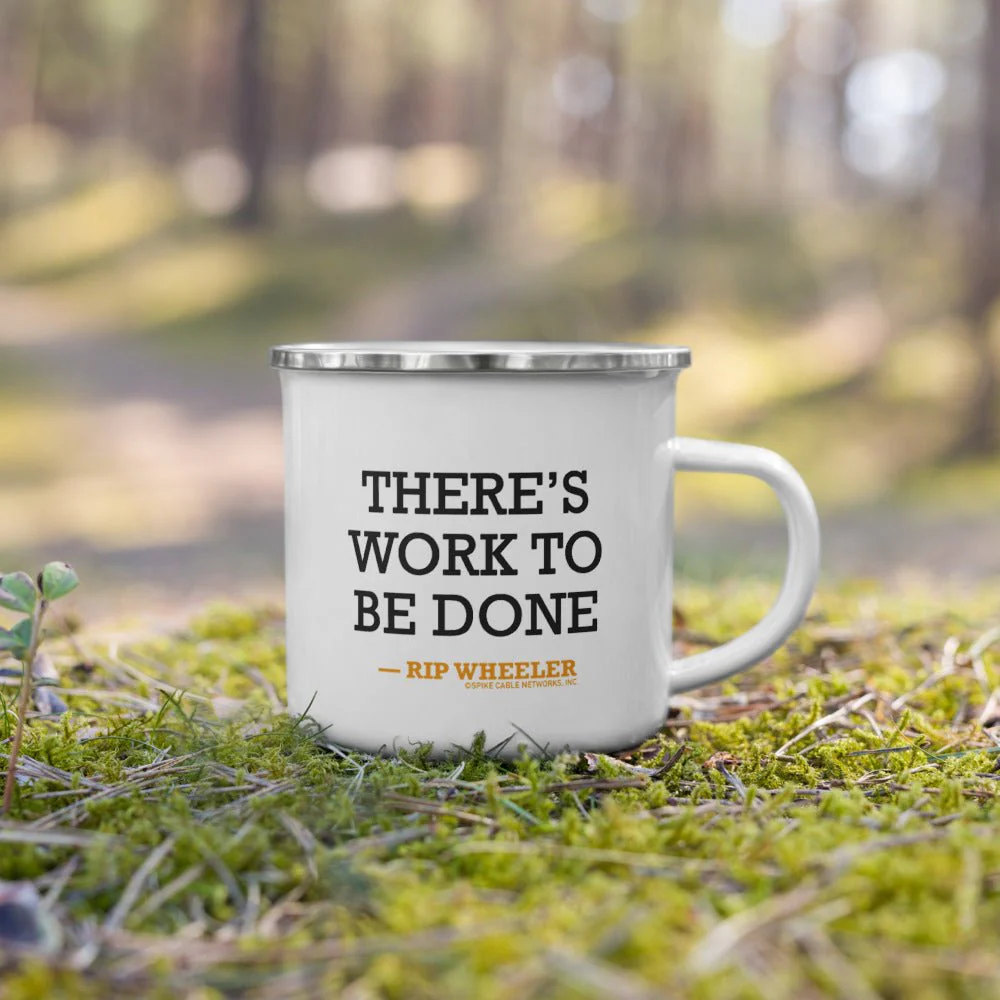 Yellowstone Rip Wheeler There's Work To Be Done Enamel Mug - Image 2