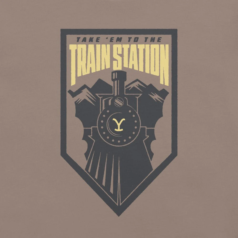 Yellowstone Take 'Em To The Train Station Badge Unisex T-Shirt - Image 2