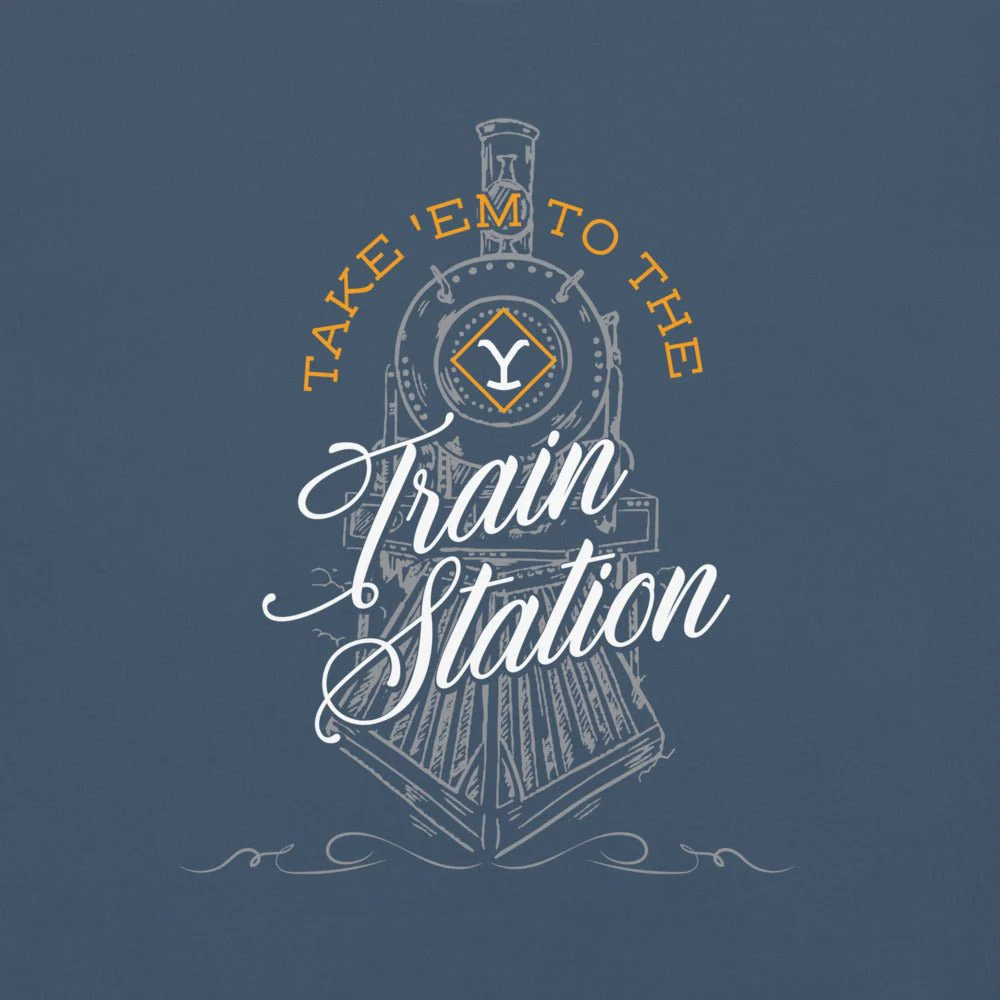 Yellowstone Take 'Em To The Train Station Unisex Comfort Colors T-Shirt - Image 2