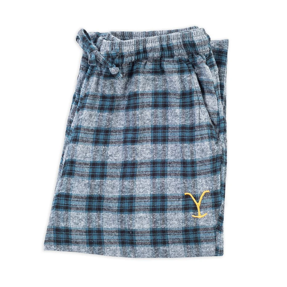 Yellowstone Embroidered Y Logo Men's Cabin Jams Flannel Pajama Pants - Image 10