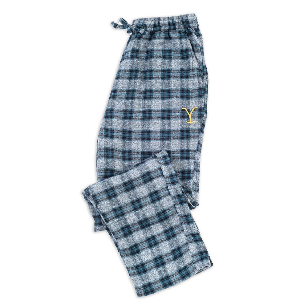 Yellowstone Embroidered Y Logo Men's Cabin Jams Flannel Pajama Pants - Image 6