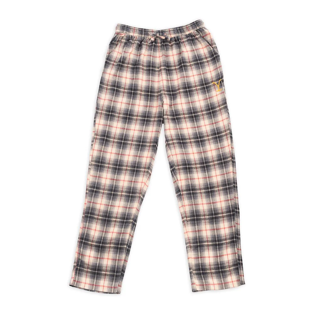 Yellowstone Y Embroidered Logo Men's Cabin Jams Flannel Pajama Pants