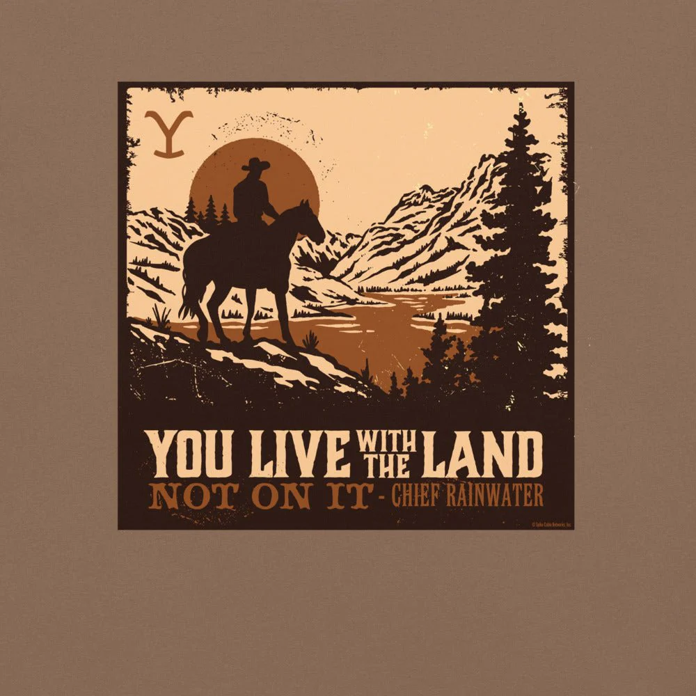 Yellowstone You Live With The Land Unisex Comfort Colors T-Shirt - Image 2