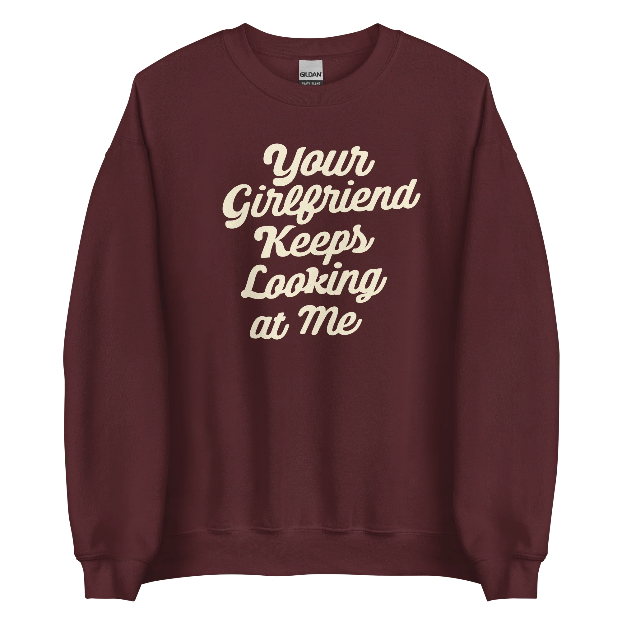 Yellowstone Your Girlfriend Keeps Looking At Me Fleece Crewneck Sweatshirt - Image 4